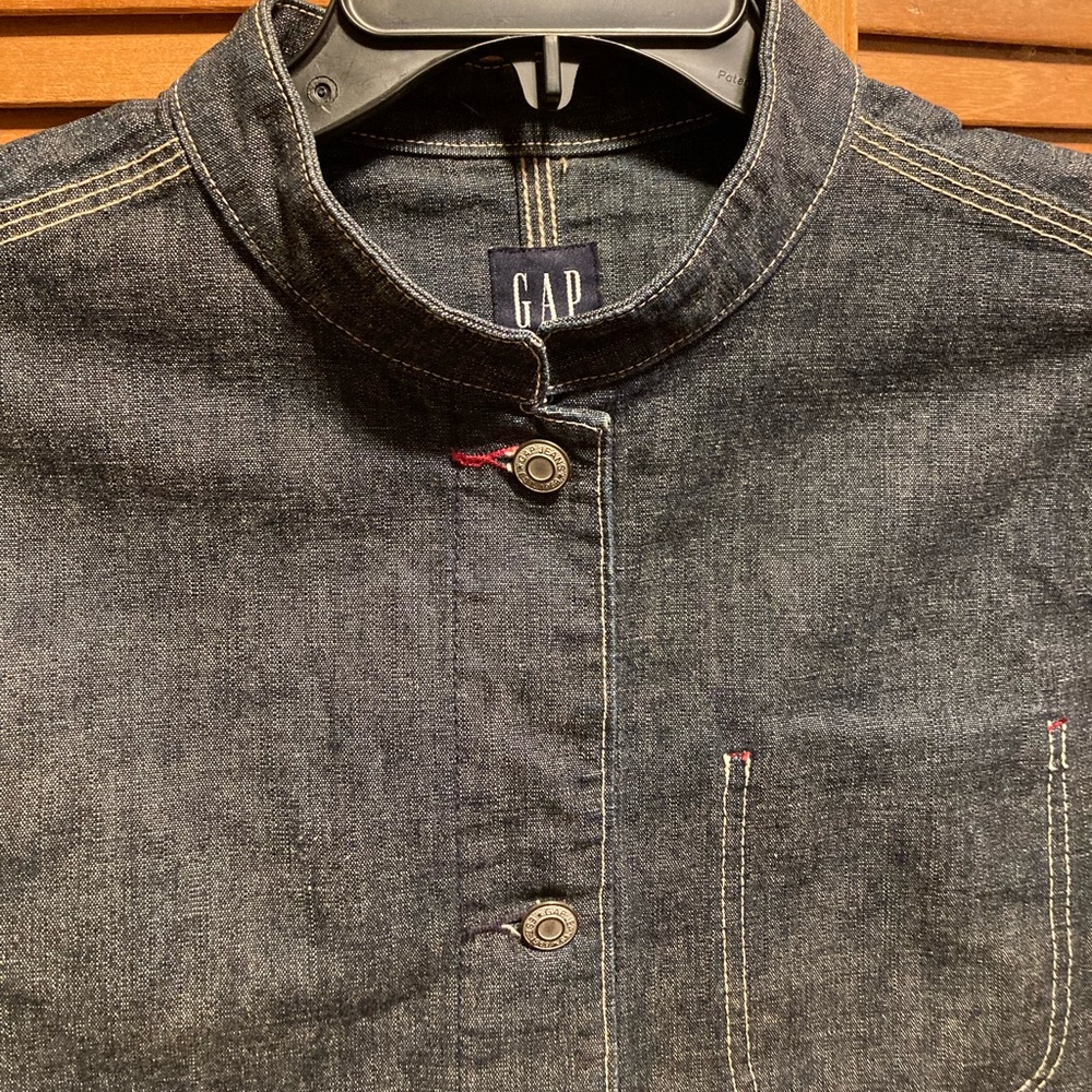 Gap Blue Denim Jean Jacket with Blade Collar - Picture 4 of 16